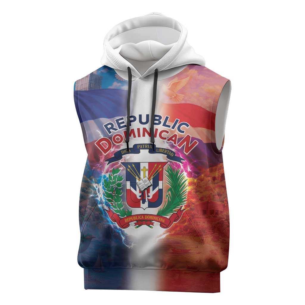 Dominican Republic Sleeveless Hoodie Happy Independence Day