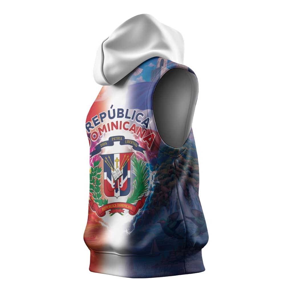 Dominican Republic Sleeveless Hoodie Happy Independence Day