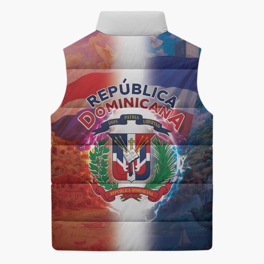 Dominican Republic Sleeveless Puffer Jacket Happy Independence Day