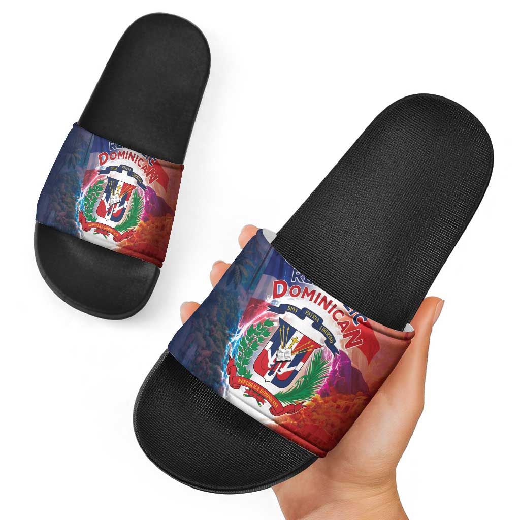 Dominican Republic Slide Sandals Happy Independence Day