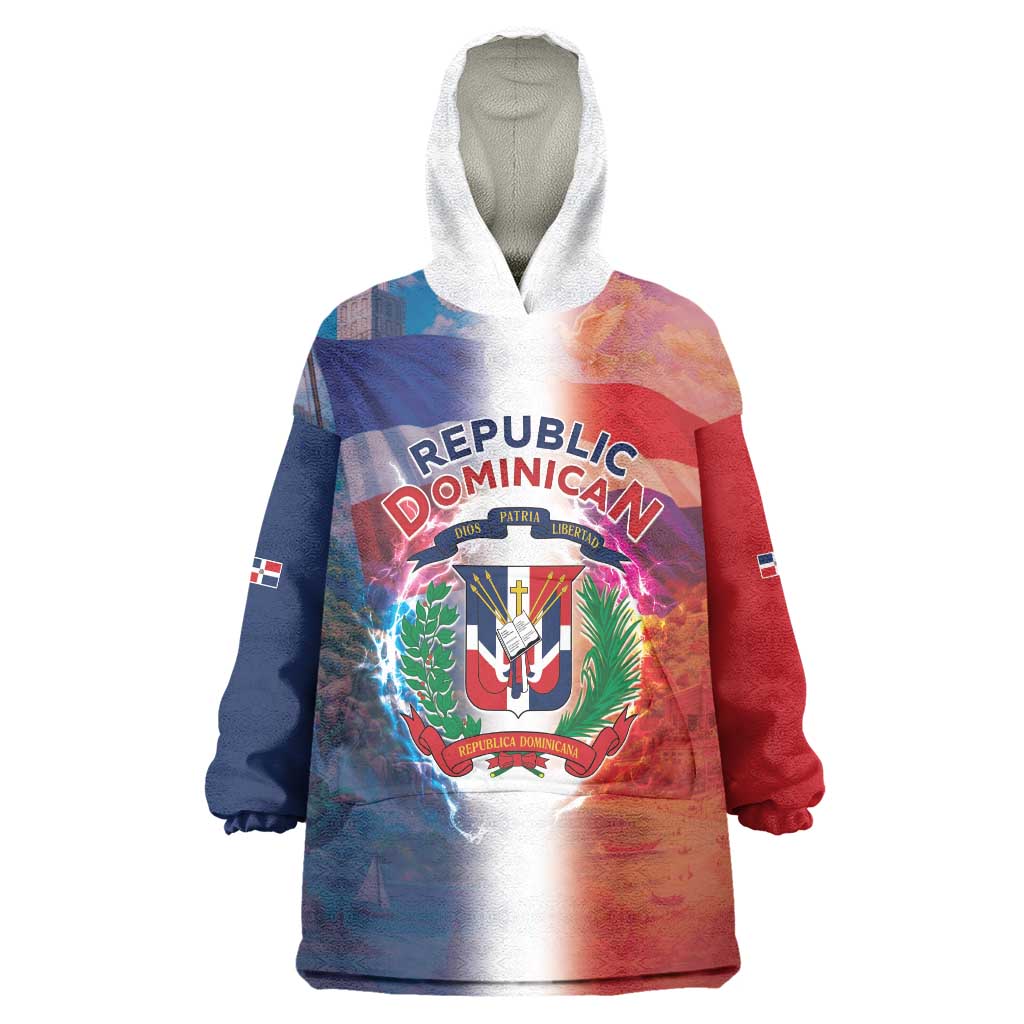 Dominican Republic Wearable Blanket Hoodie Happy Independence Day