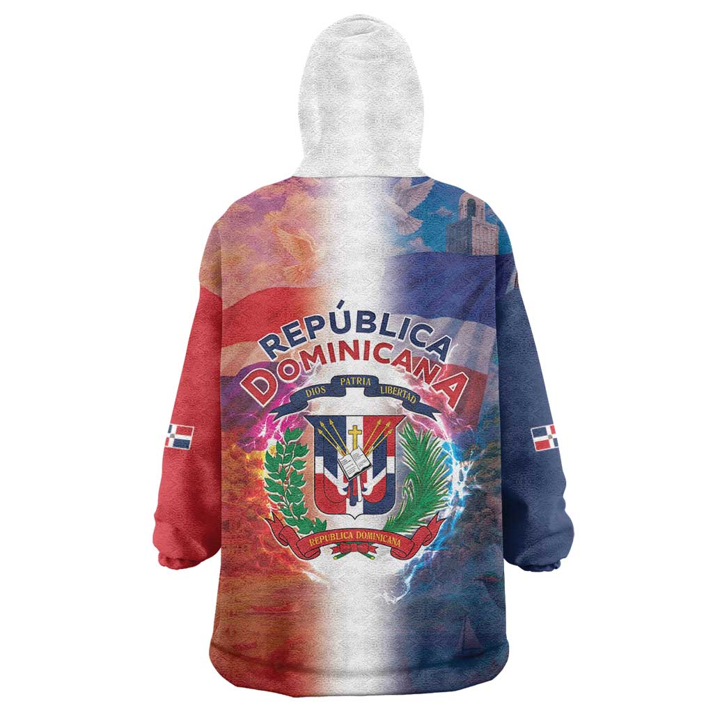 Dominican Republic Wearable Blanket Hoodie Happy Independence Day