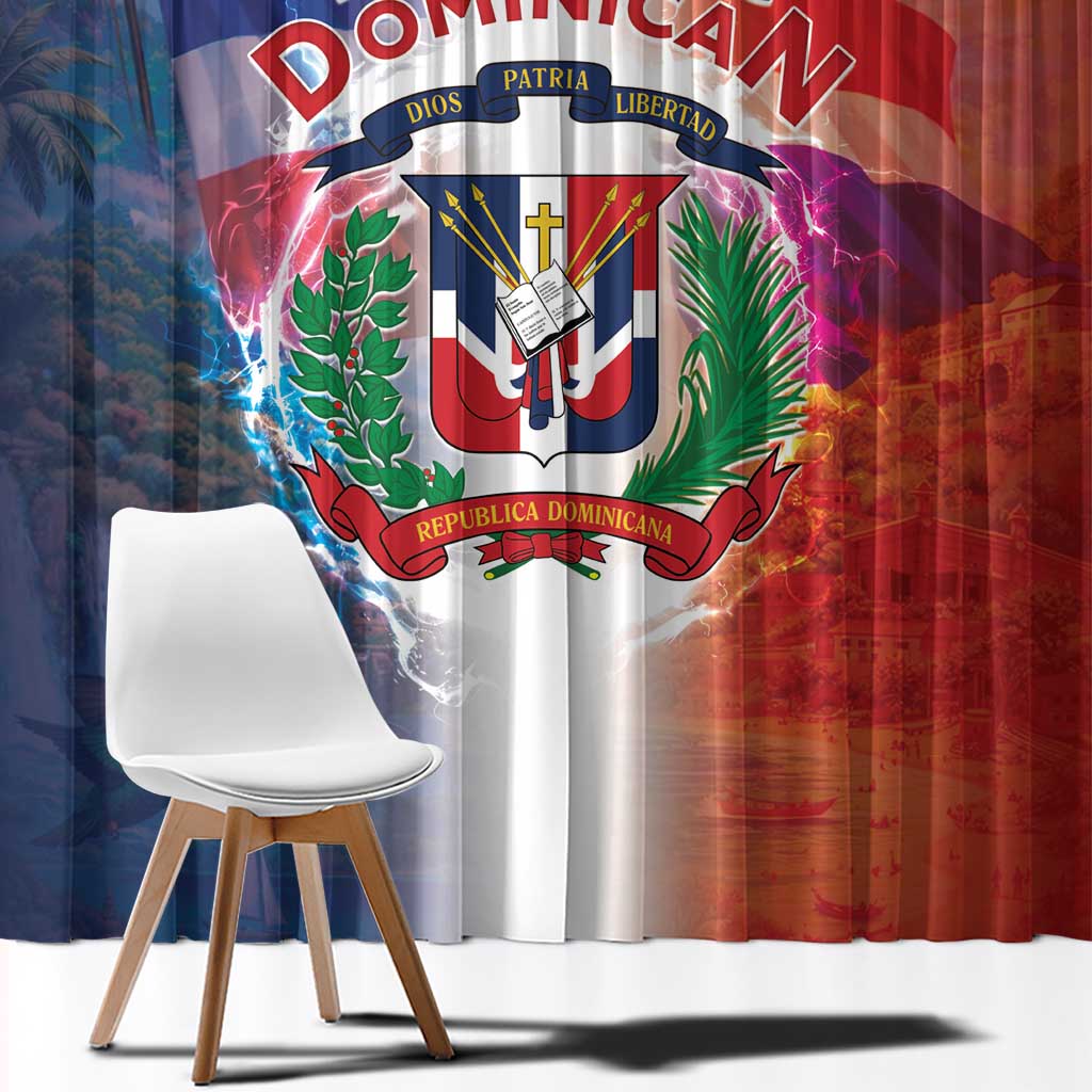 Dominican Republic Window Curtain Happy Independence Day