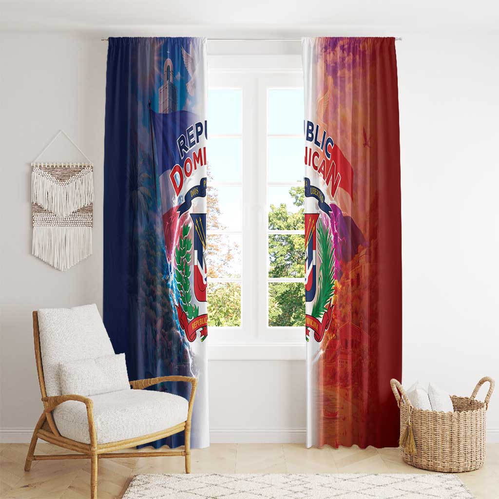 Dominican Republic Window Curtain Happy Independence Day