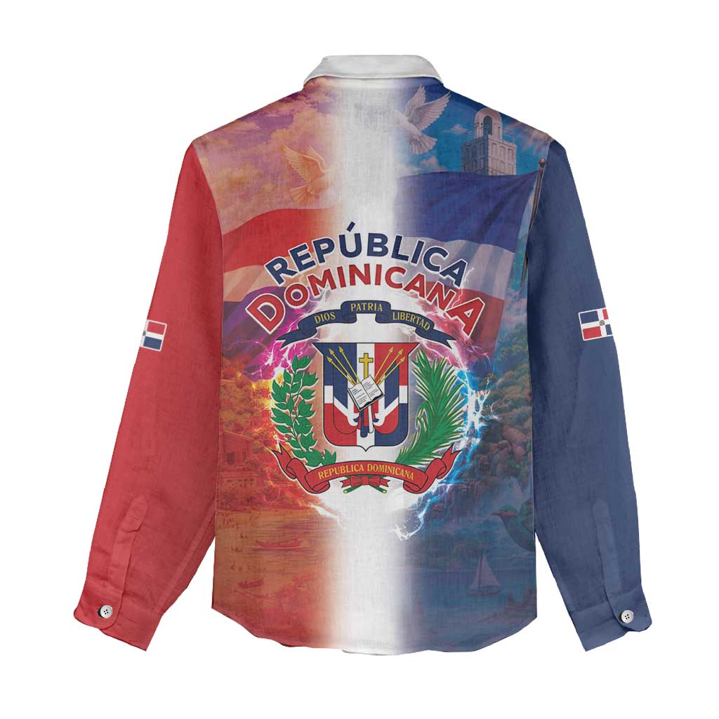 Dominican Republic Women Casual Shirt Happy Independence Day