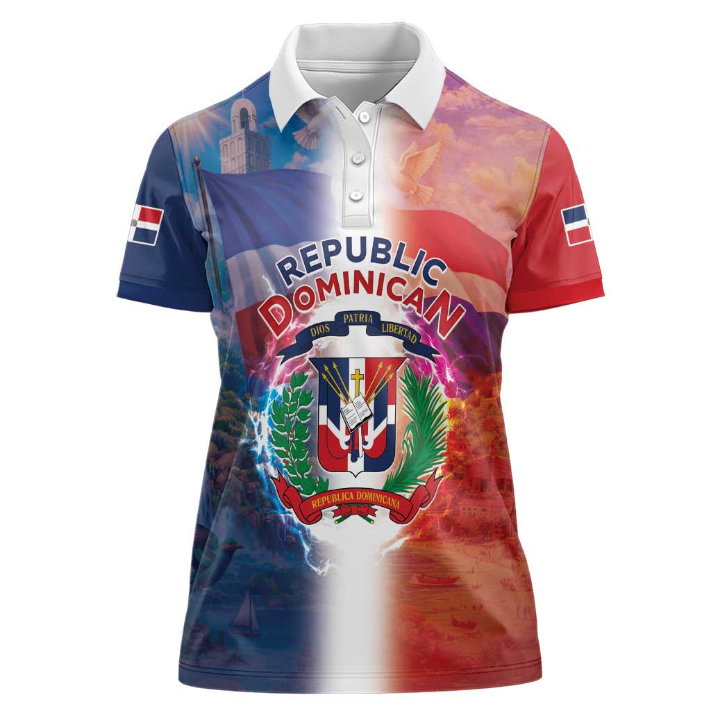 Dominican Republic Women Polo Shirt Happy Independence Day