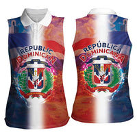 Dominican Republic Women Sleeveless Polo Shirt Happy Independence Day