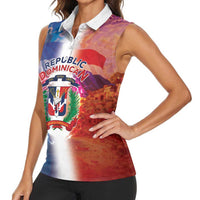 Dominican Republic Women Sleeveless Polo Shirt Happy Independence Day