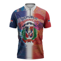 Dominican Republic Zipper Polo Shirt Happy Independence Day