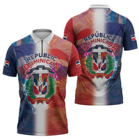 Dominican Republic Zipper Polo Shirt Happy Independence Day