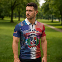 Dominican Republic Zipper Polo Shirt Happy Independence Day