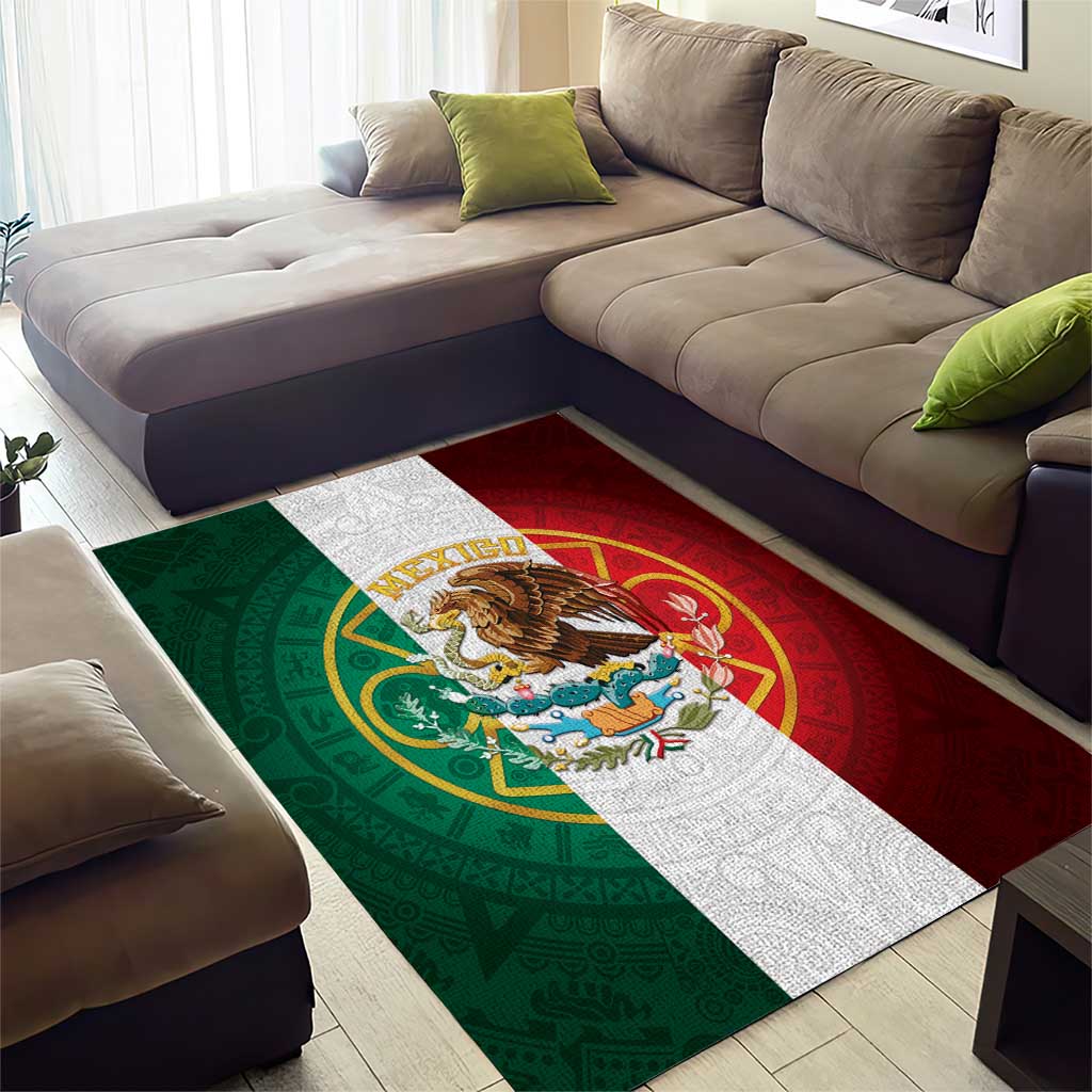 Mexico Aztec Area Rug Flag Style