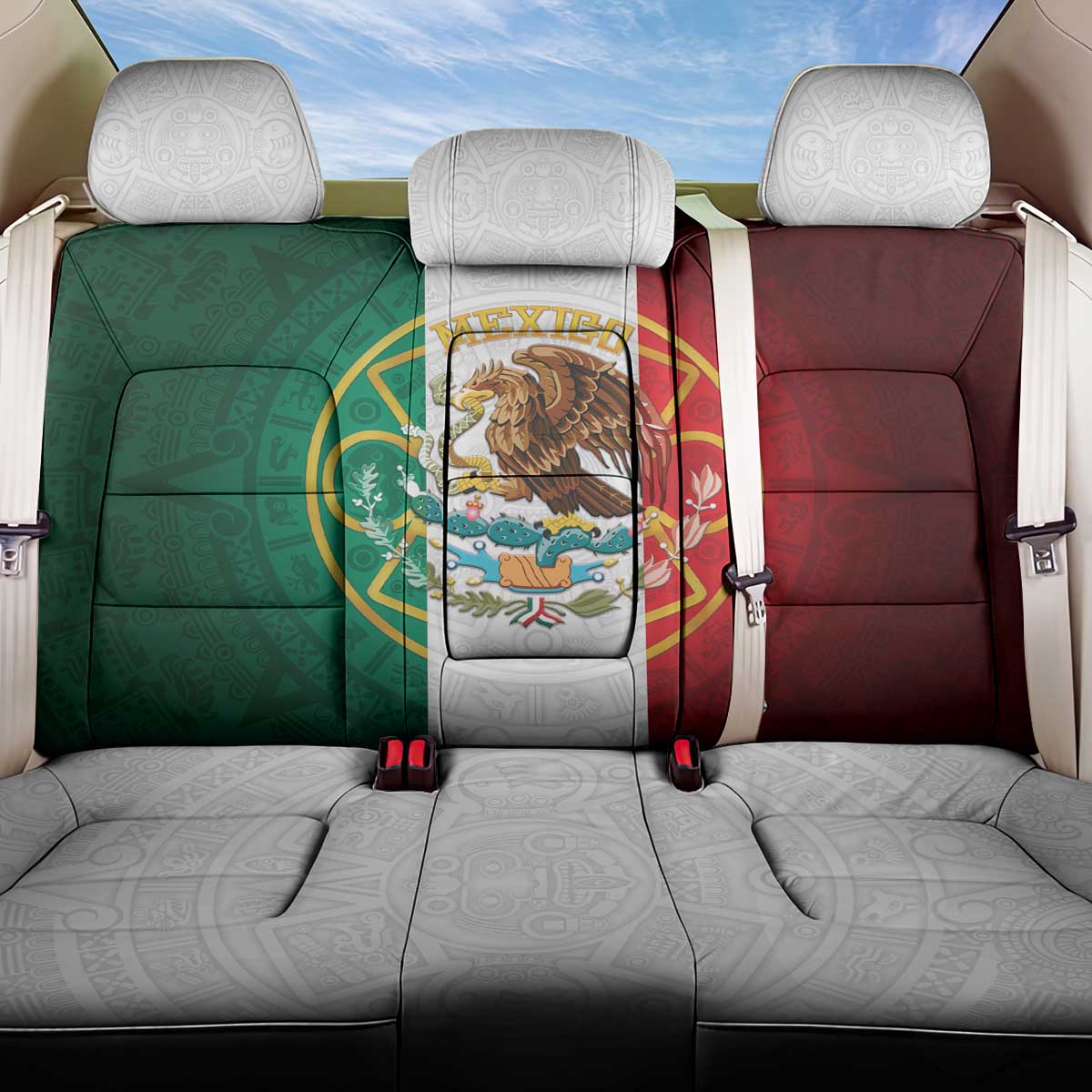 Mexico Aztec Back Car Seat Cover Flag Style