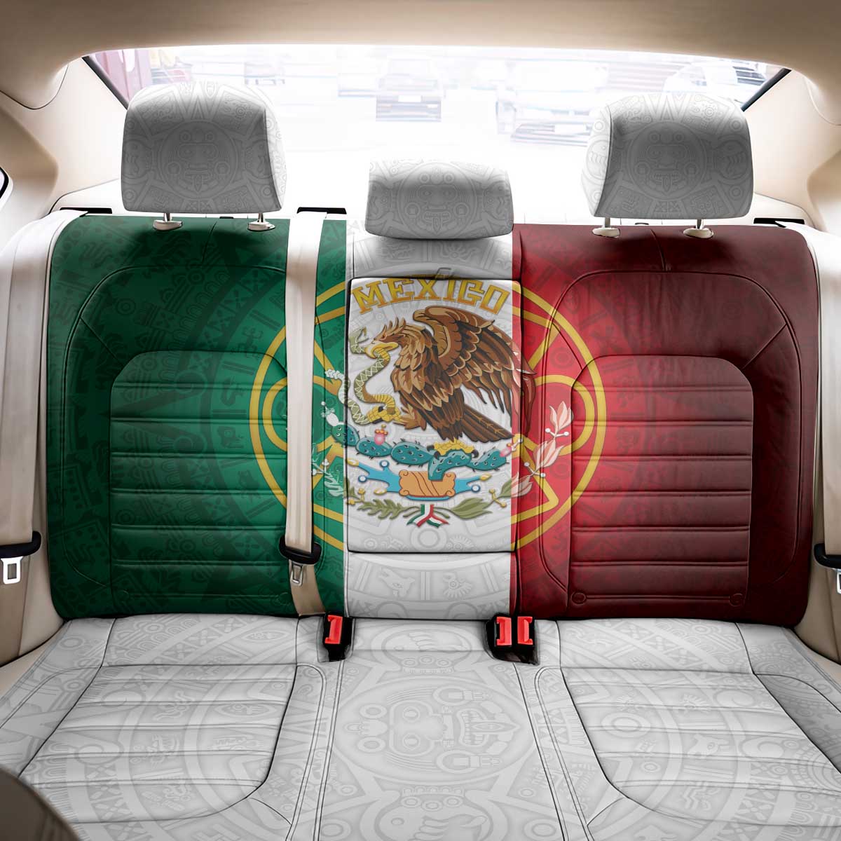 Mexico Aztec Back Car Seat Cover Flag Style