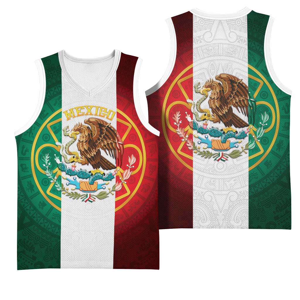 Mexico Aztec Basketball Jersey Flag Style