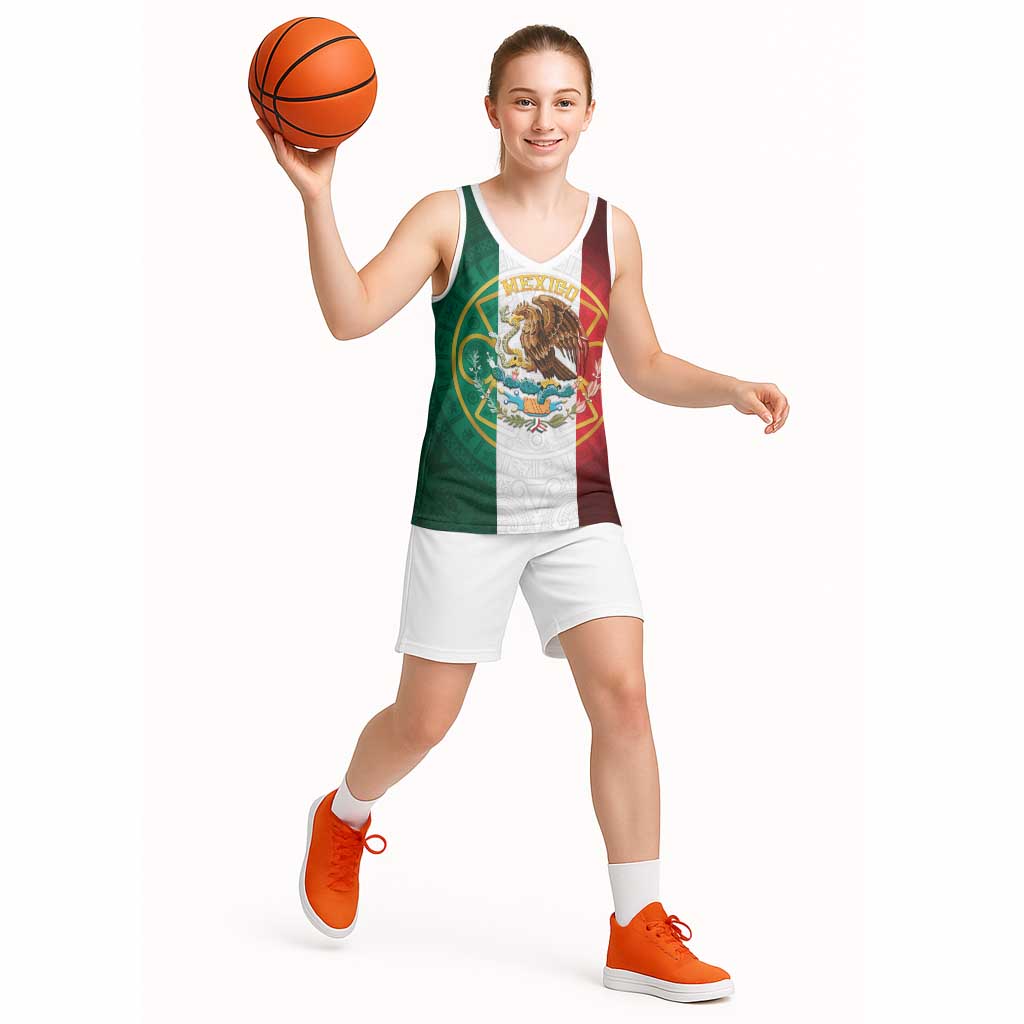 Mexico Aztec Basketball Jersey Flag Style