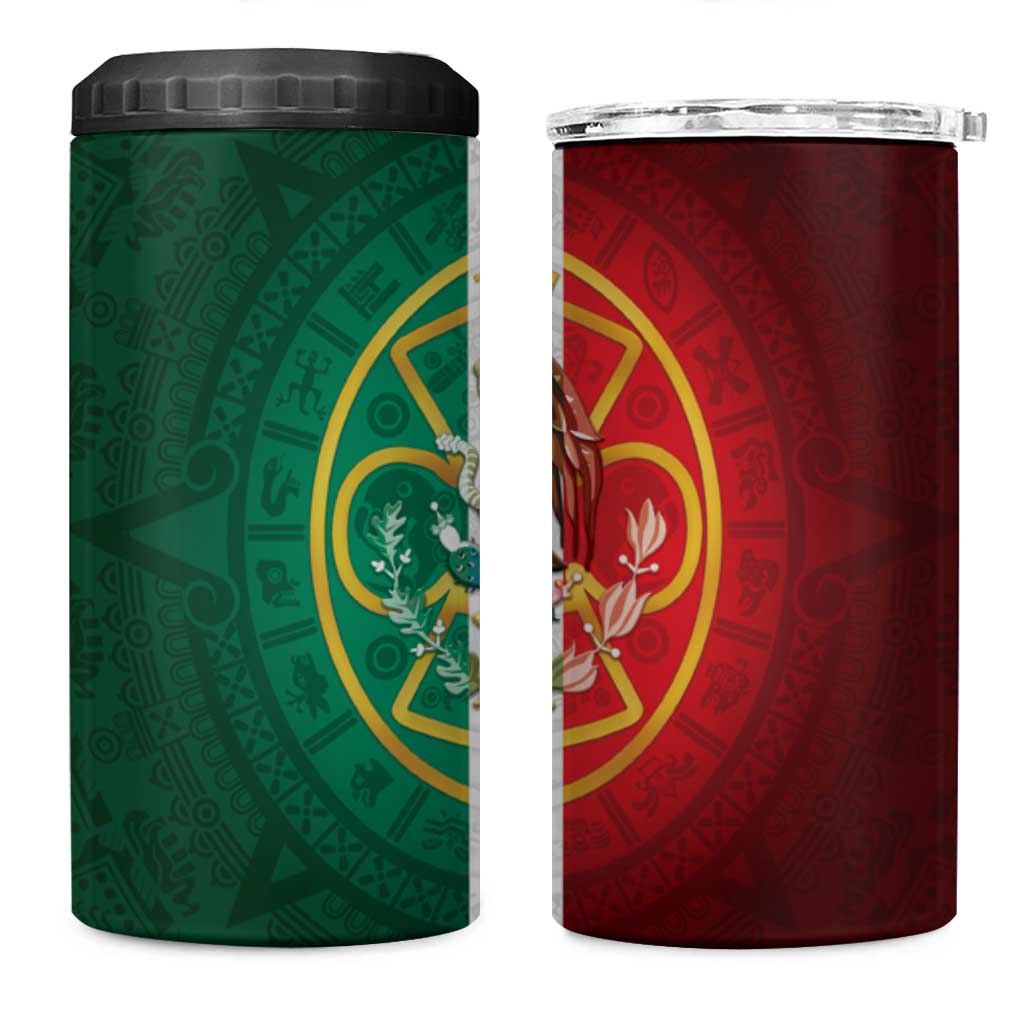 Mexico Aztec 4 in 1 Can Cooler Tumbler Flag Style