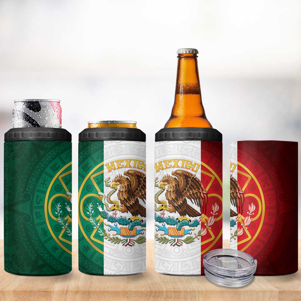 Mexico Aztec 4 in 1 Can Cooler Tumbler Flag Style
