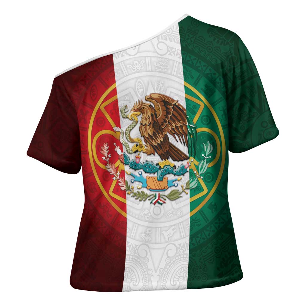 Mexico Aztec Cross Shoulder Shirt Flag Style