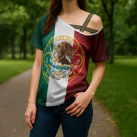 Mexico Aztec Cross Shoulder Shirt Flag Style