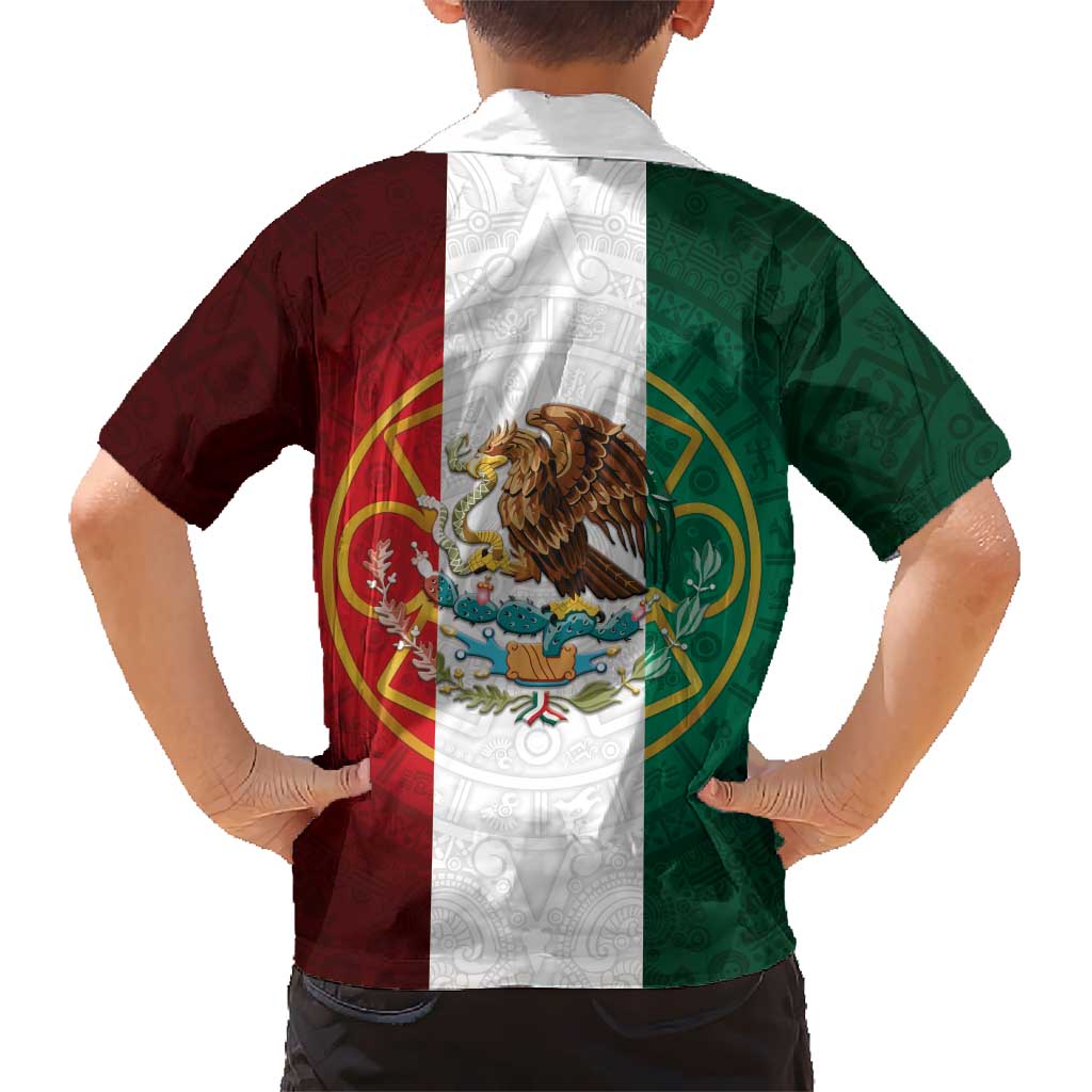 Mexico Aztec Kid Hawaiian Shirt Flag Style