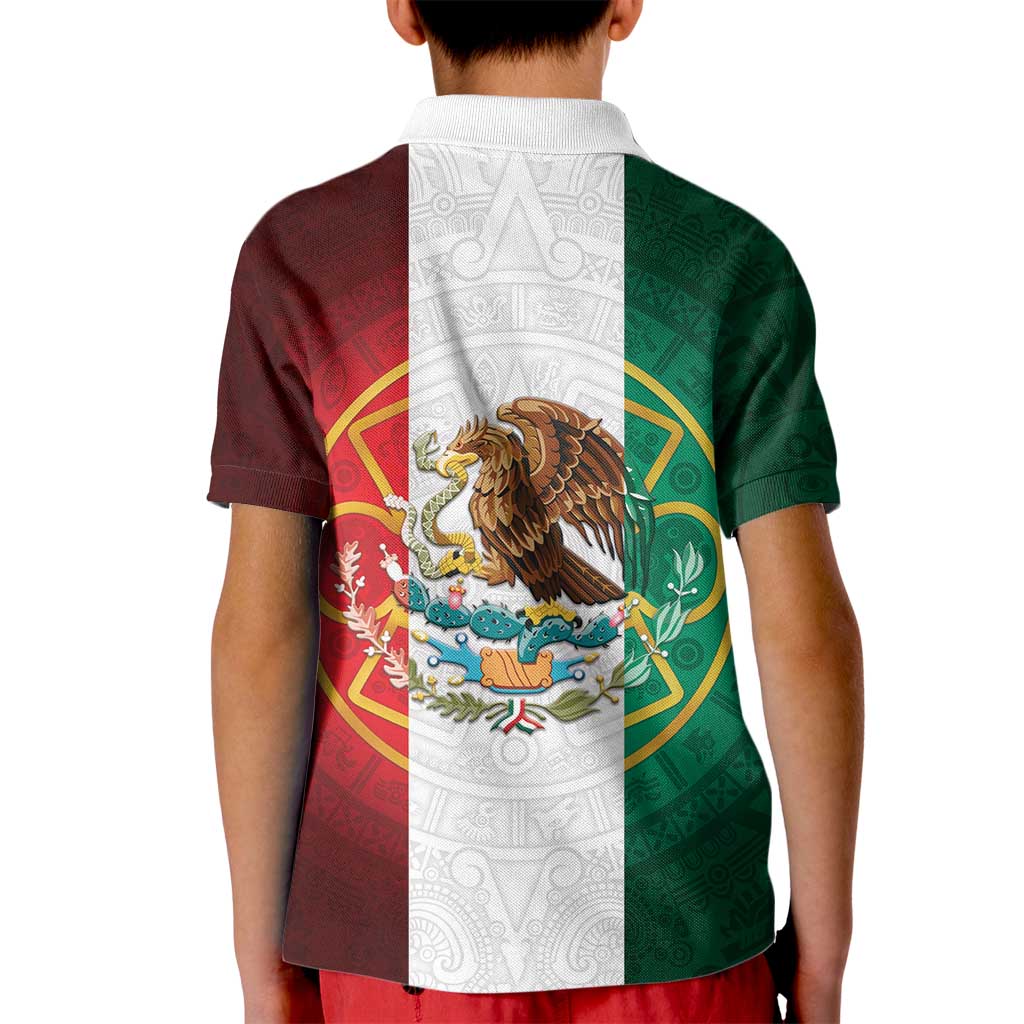 Mexico Aztec Kid Polo Shirt Flag Style
