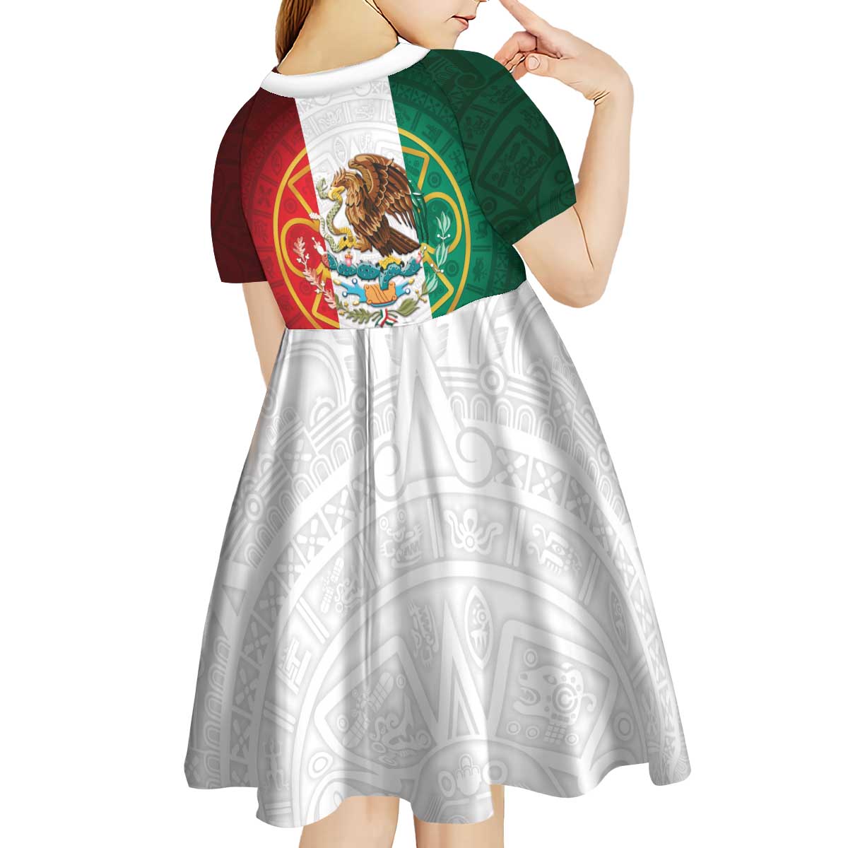 Mexico Aztec Kid Short Sleeve Dress Flag Style