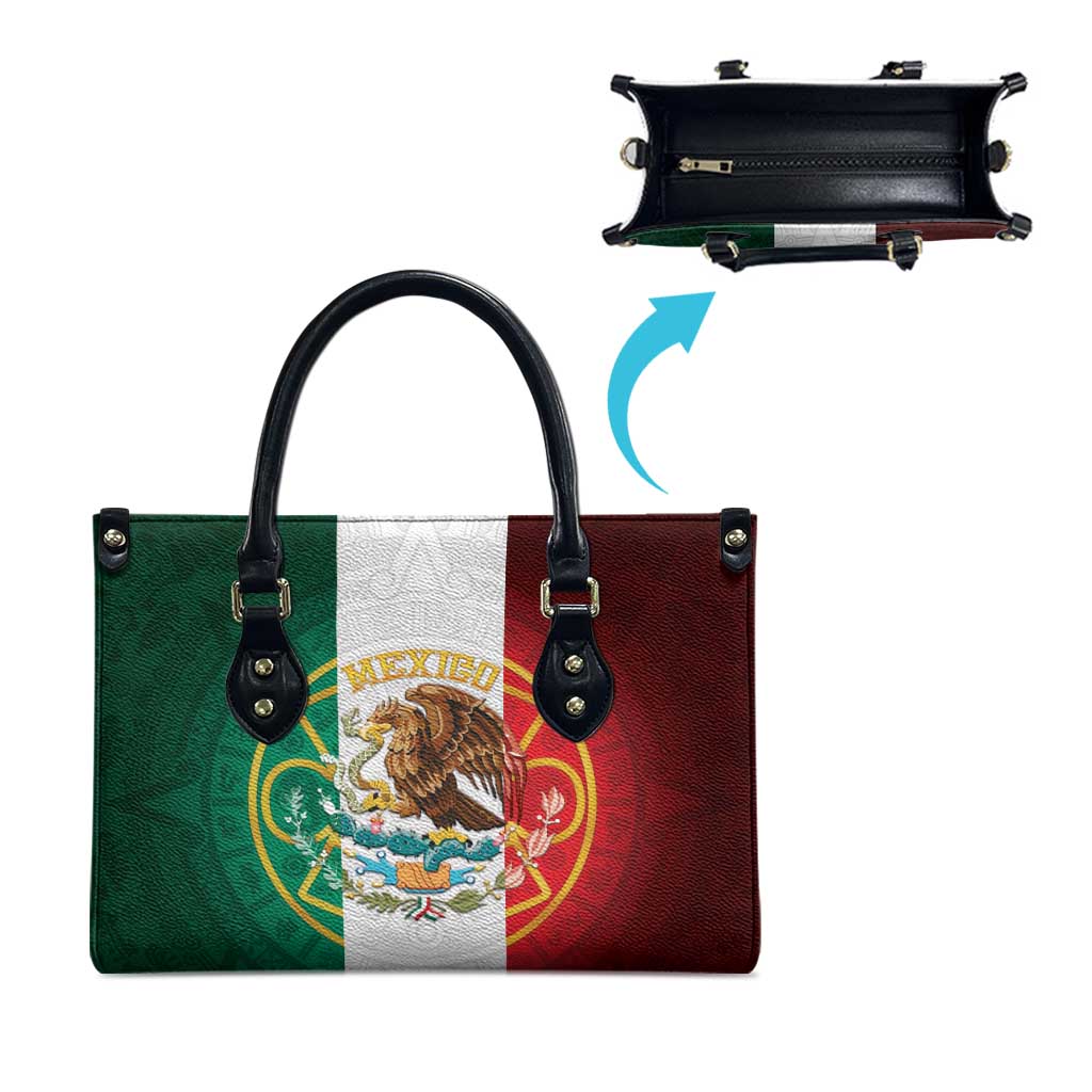 Mexico Aztec Leather Bag Flag Style