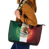 Mexico Aztec Leather Tote Bag Flag Style