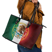 Mexico Aztec Leather Tote Bag Flag Style