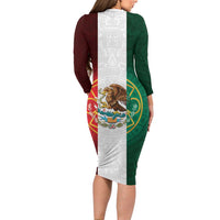 Mexico Aztec Long Sleeve Bodycon Dress Flag Style