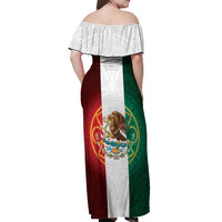 Mexico Aztec Off Shoulder Maxi Dress Flag Style