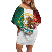 Mexico Aztec Off Shoulder Short Dress Flag Style