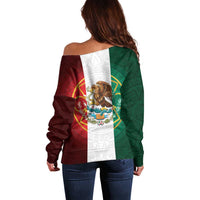 Mexico Aztec Off Shoulder Sweater Flag Style