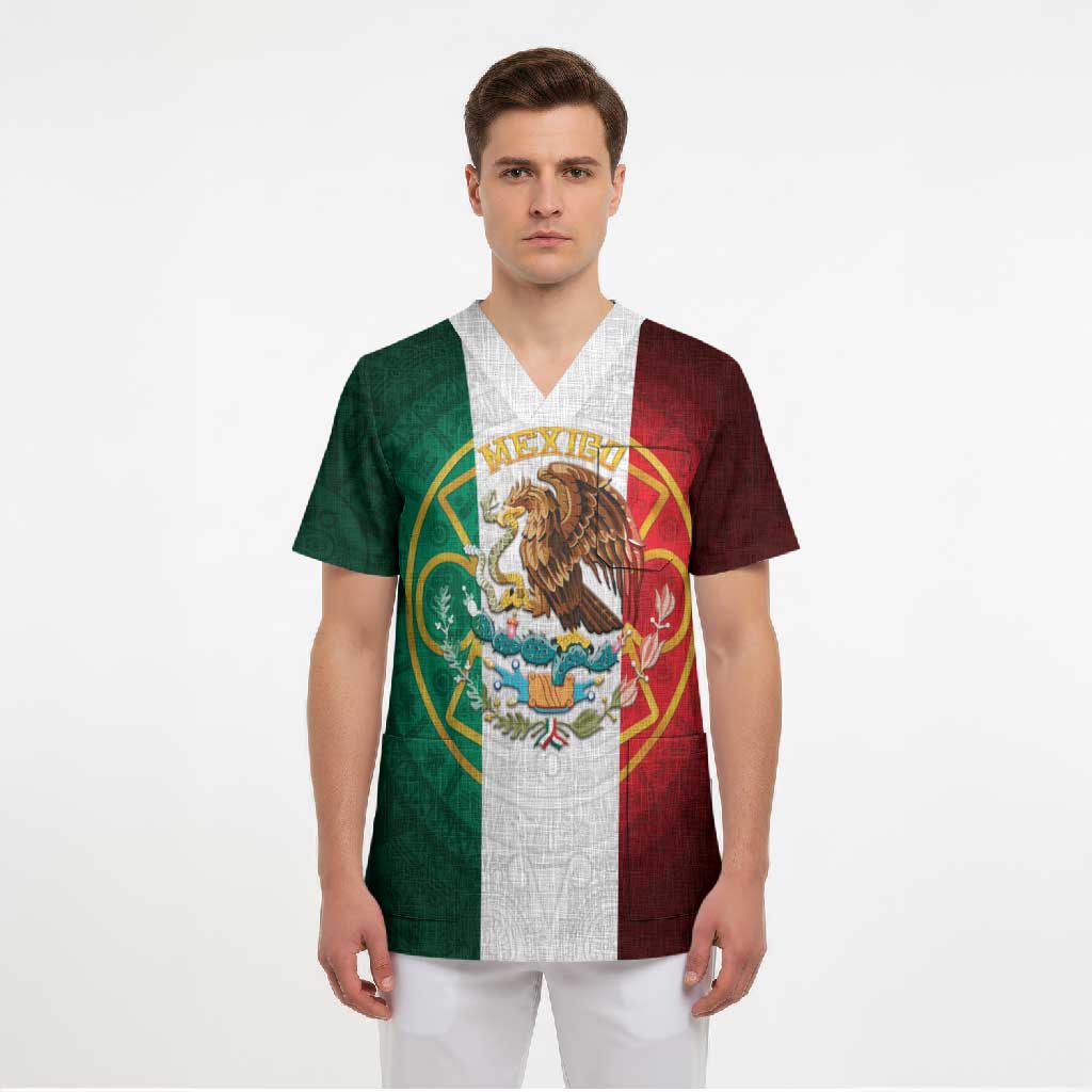 Mexico Aztec Scrub Top Flag Style