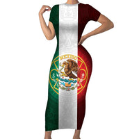 Mexico Aztec Short Sleeve Bodycon Dress Flag Style