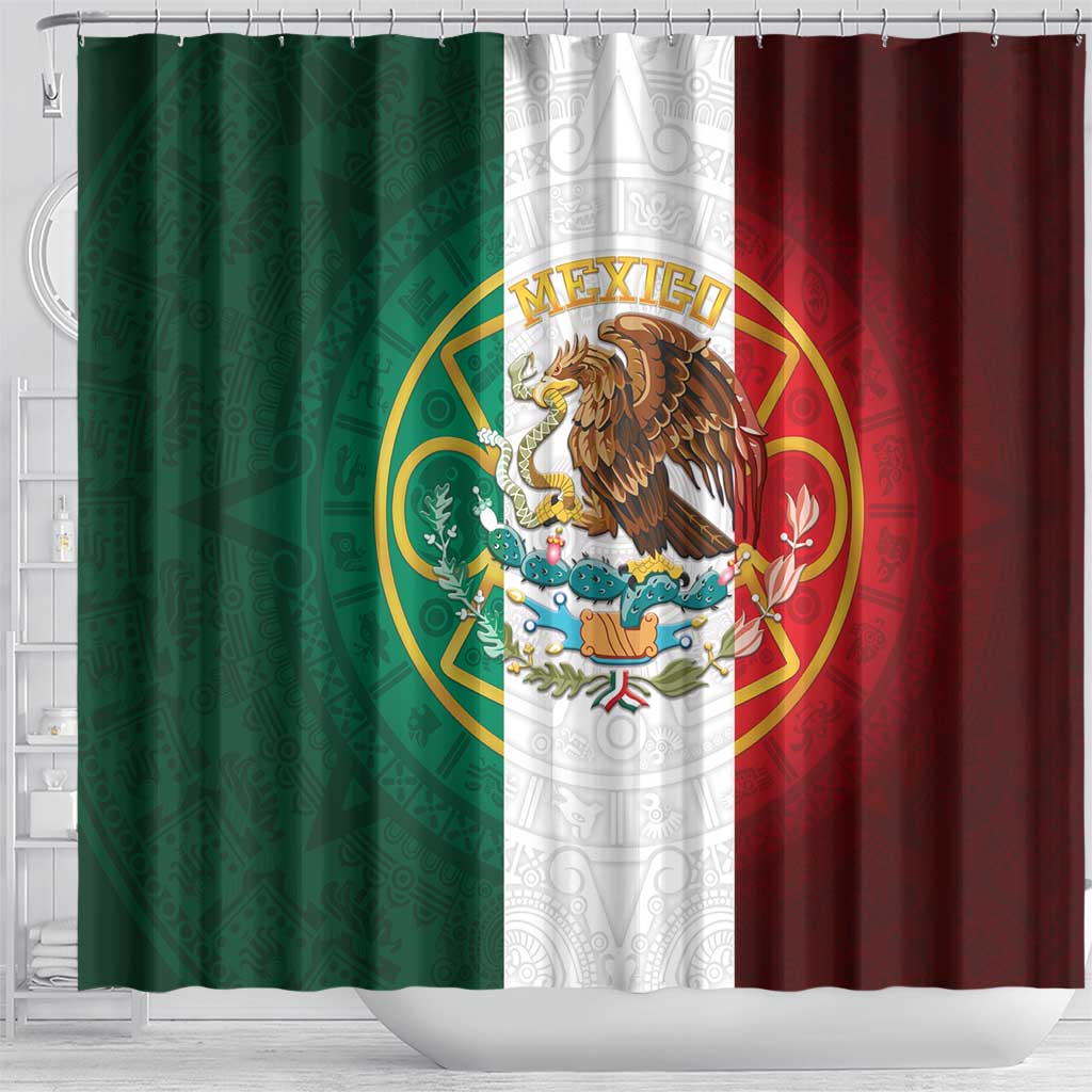 Mexico Aztec Shower Curtain Flag Style
