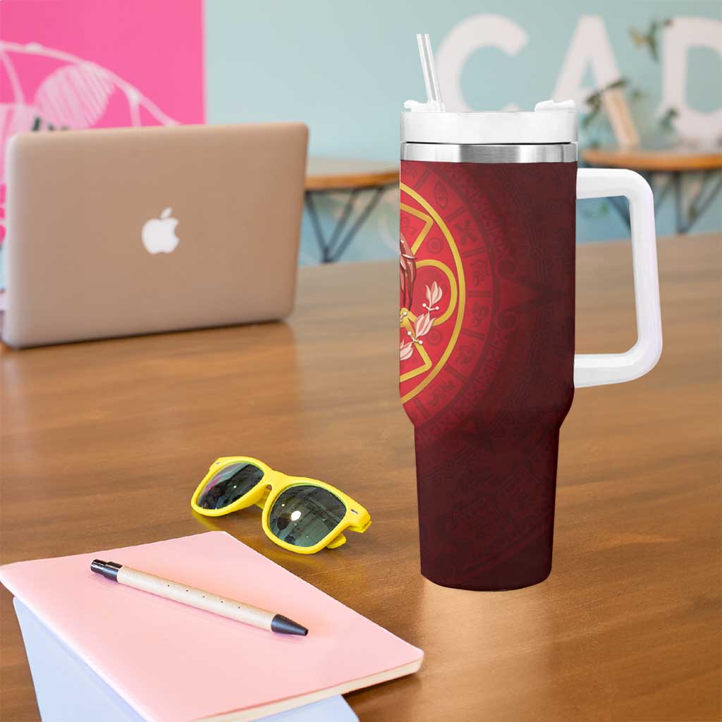 Mexico Aztec Tumbler With Handle Flag Style