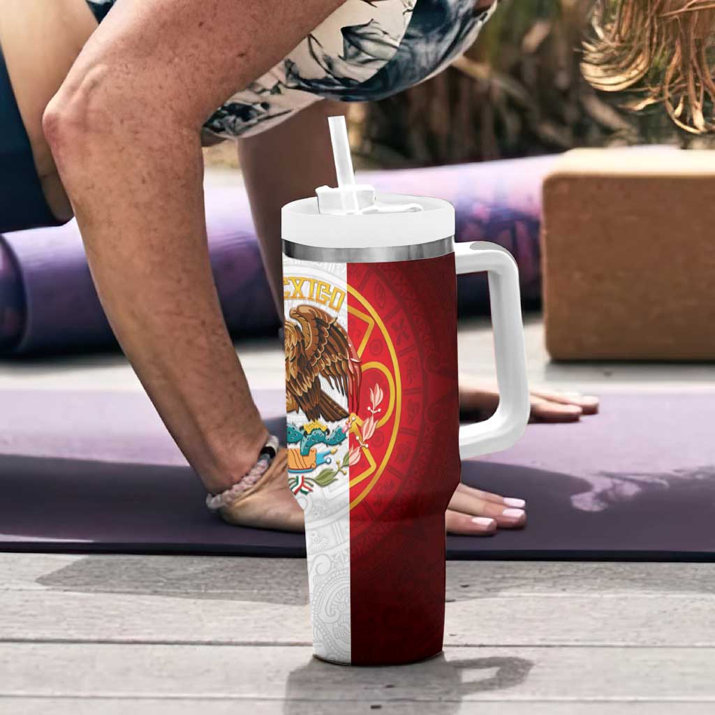 Mexico Aztec Tumbler With Handle Flag Style