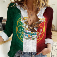 Mexico Aztec Women Casual Shirt Flag Style