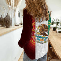 Mexico Aztec Women Casual Shirt Flag Style
