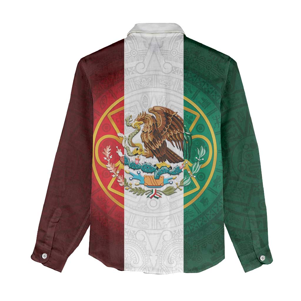 Mexico Aztec Women Casual Shirt Flag Style