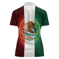 Mexico Aztec Women Polo Shirt Flag Style