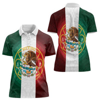 Mexico Aztec Women Polo Shirt Flag Style