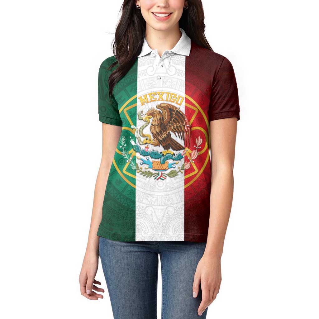 Mexico Aztec Women Polo Shirt Flag Style