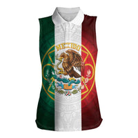 Mexico Aztec Women Sleeveless Polo Shirt Flag Style