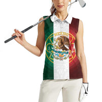 Mexico Aztec Women Sleeveless Polo Shirt Flag Style