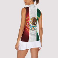 Mexico Aztec Women Sleeveless Polo Shirt Flag Style