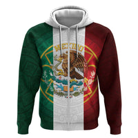 Mexico Aztec Zip Hoodie Flag Style