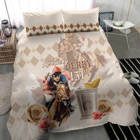 Kentucky 151st Anniversary Horse Racing Bedding Set Mint Julep Beige Version LT05